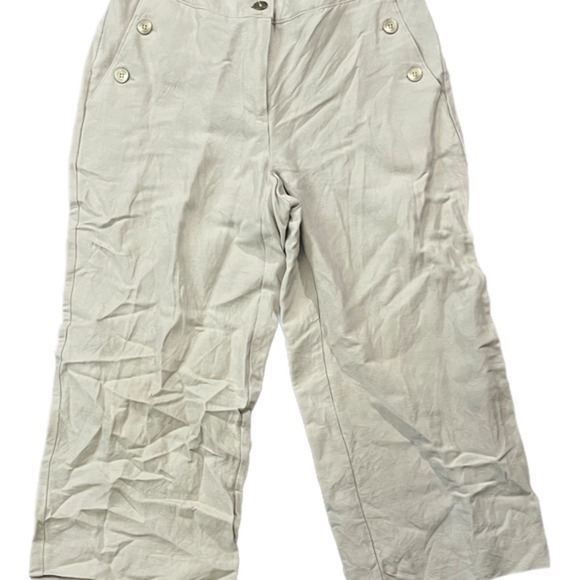 Emma & James Khaki Colored Linen‎ Blend Cropped Pants Size 8 - Picture 1 of 7
